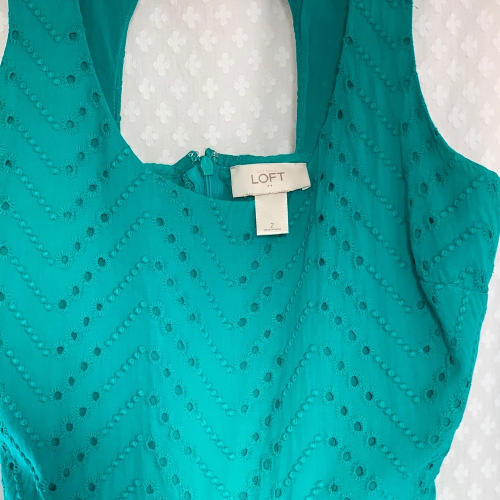 Turquoise LOFT Eyelet Dress - Picture 5 of 5